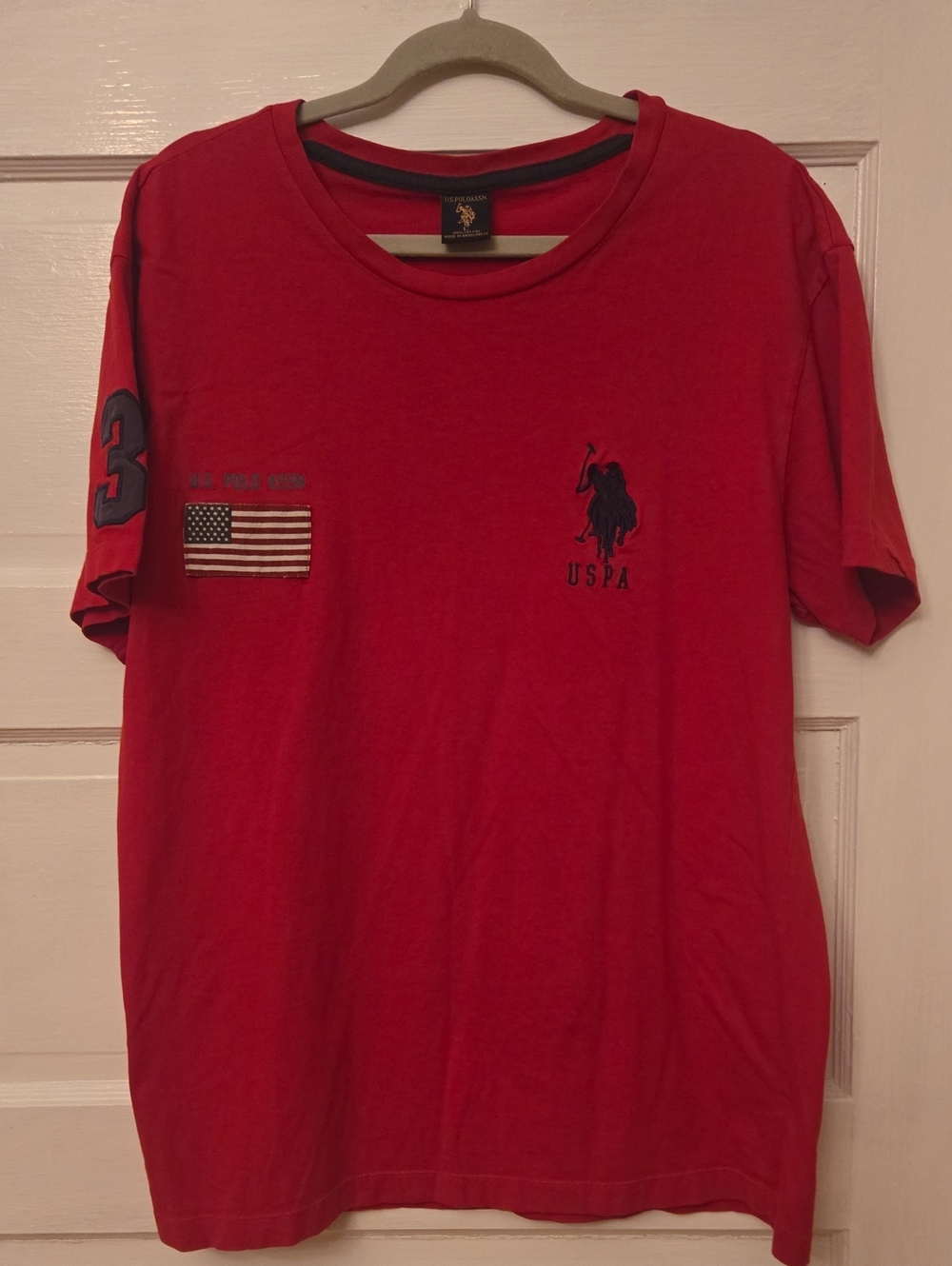 U.S. Polo Assn. Men's Cotton Graphic Tee Red & Black Large Like New